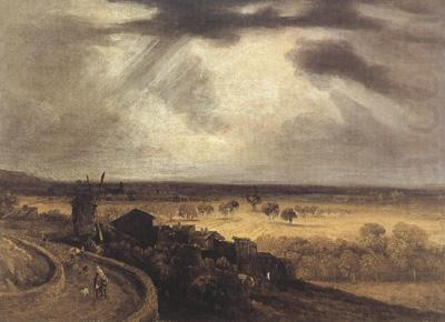 Landscape with Windmill,View from Montmartre (mk22), Georges Michel